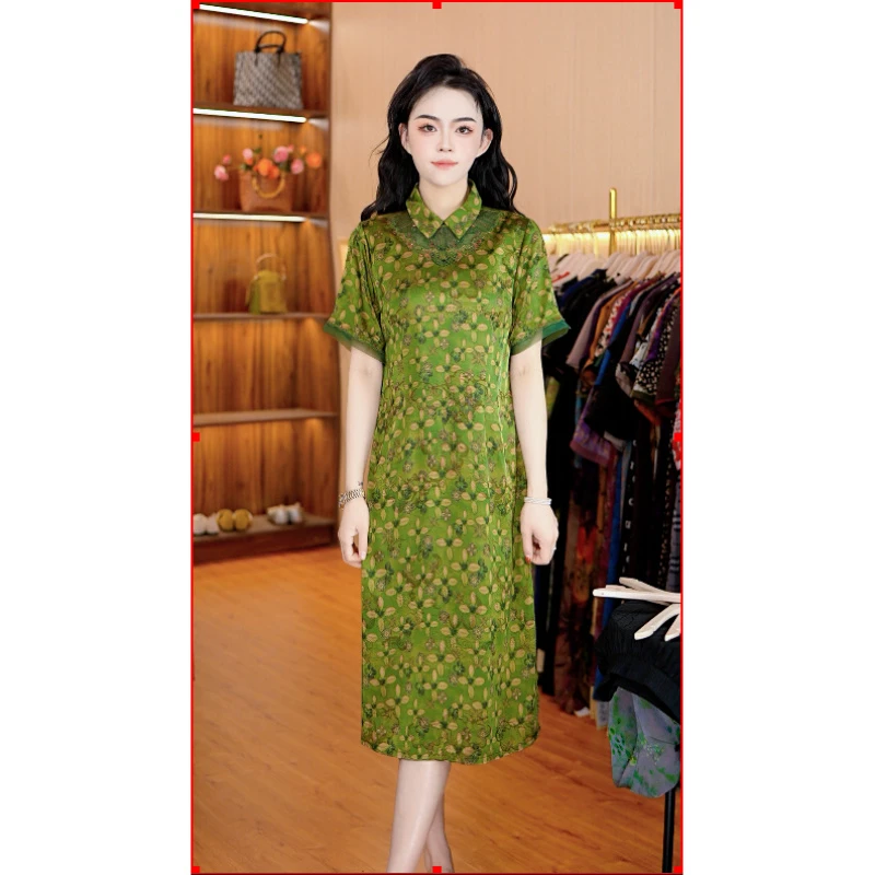 1-055-18【绿】款舒适时尚休闲连衣裙