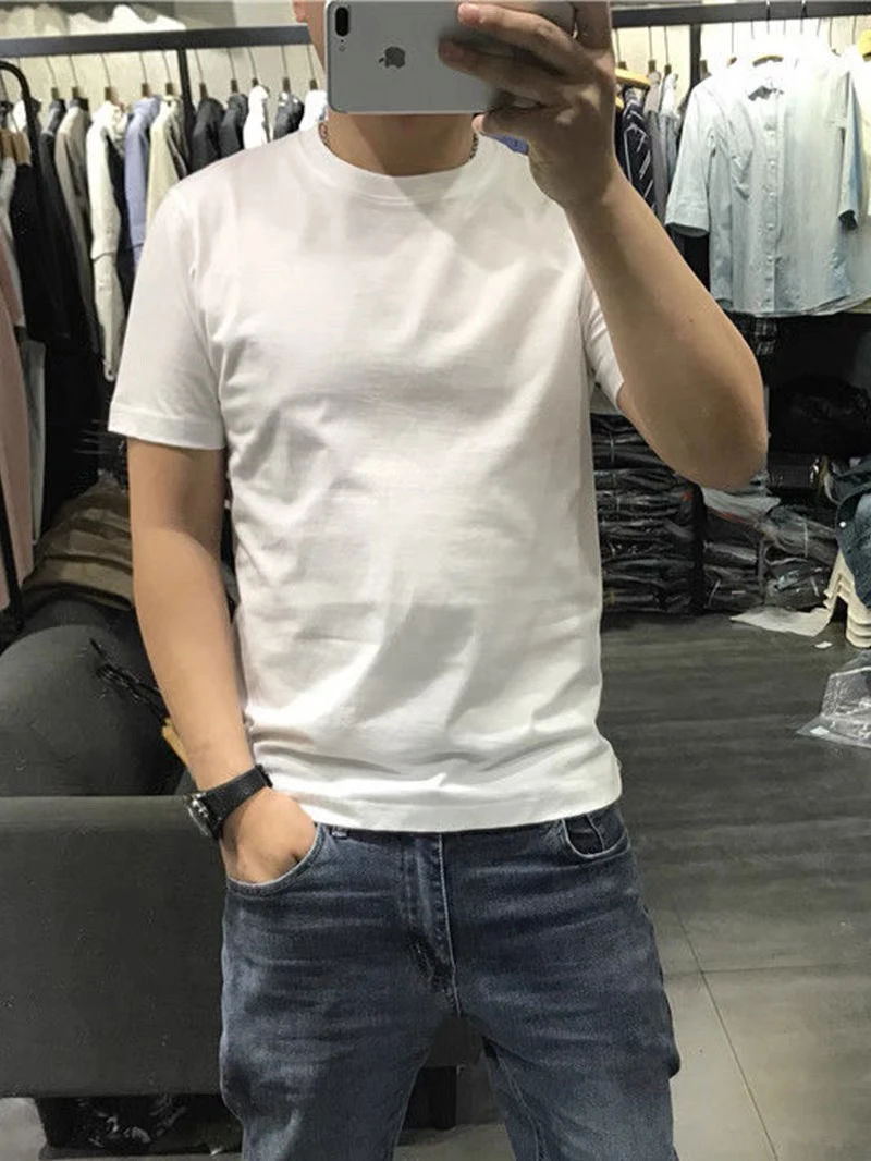 简单休闲百搭男士白T恤