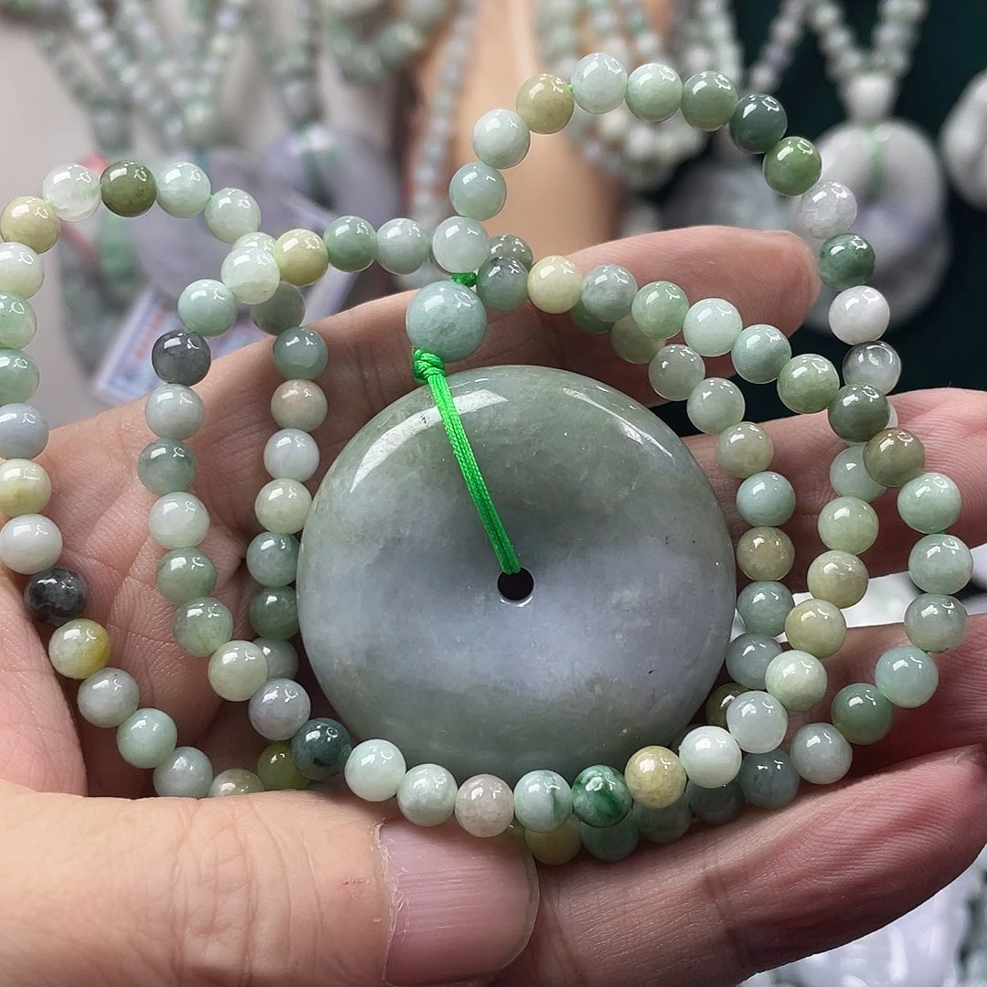 翡翠未镶嵌颈饰毛衣链