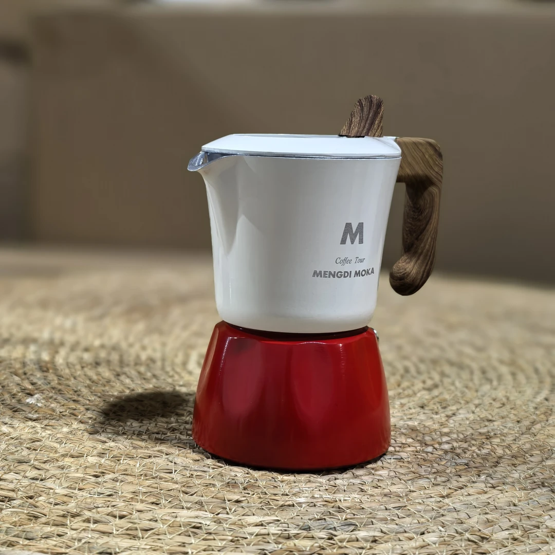 5*99版双阀摩卡壶意式浓缩咖啡壶五代高端双阀设计师款白红胖子