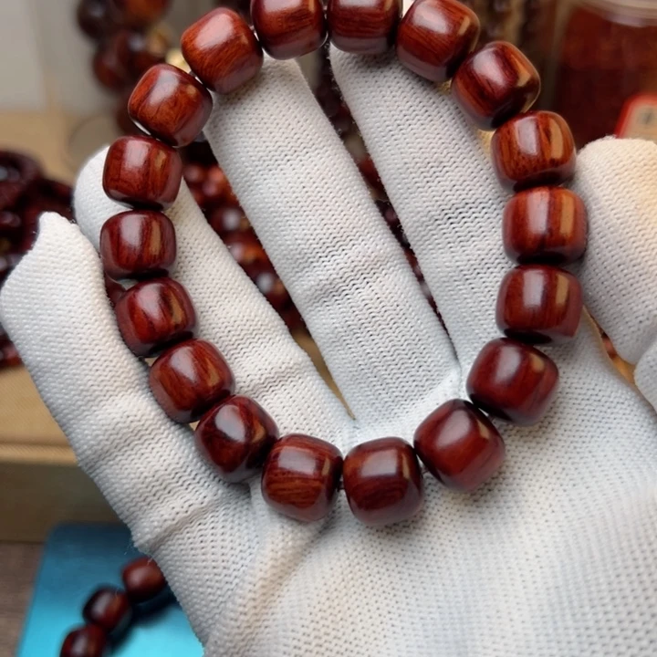 蝉***风木木本海南红降花梨公11×12老型珠单圈