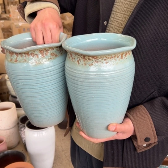 紫砂花盆高24口17————