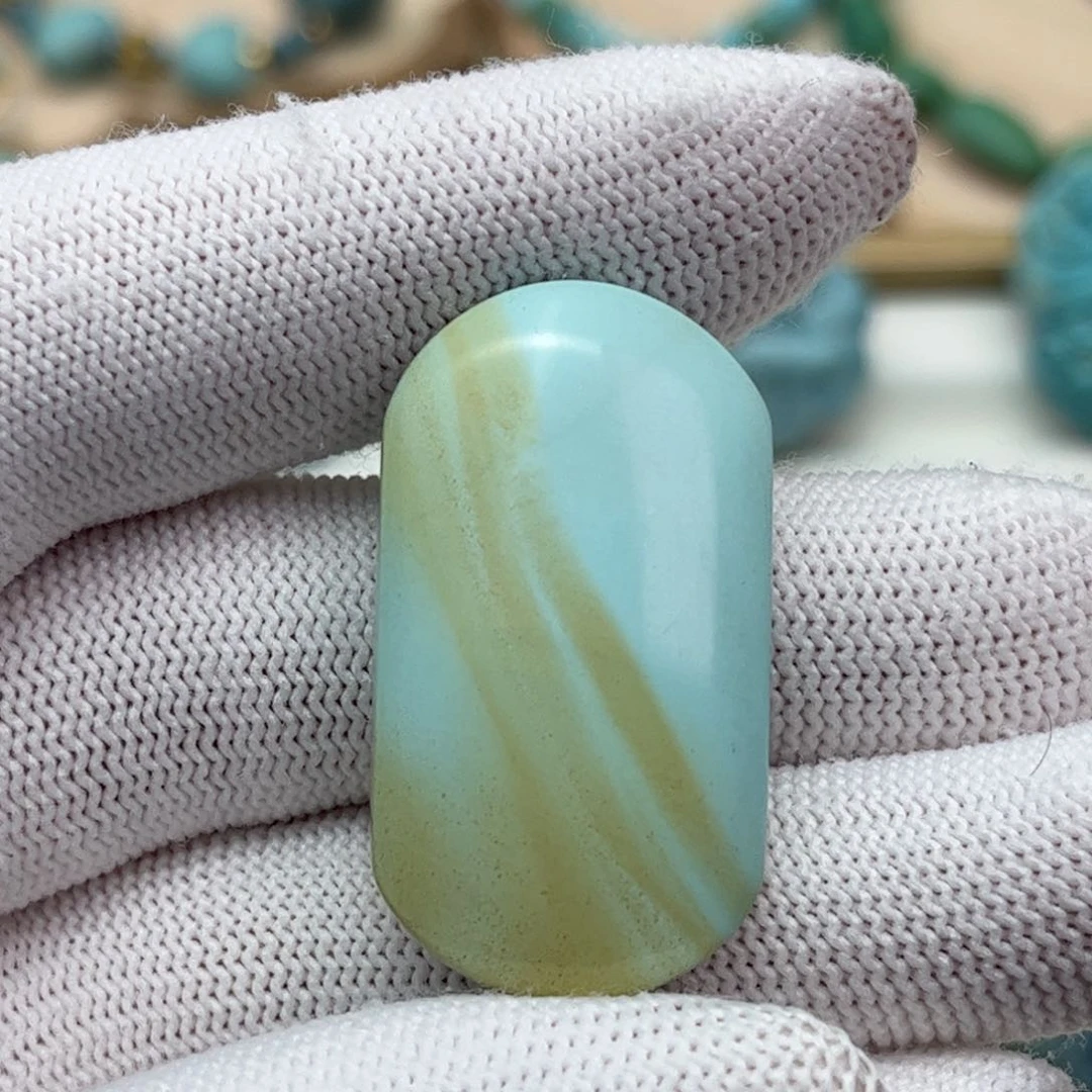 未镶嵌绿松石珠宝奇石水波纹无事牌