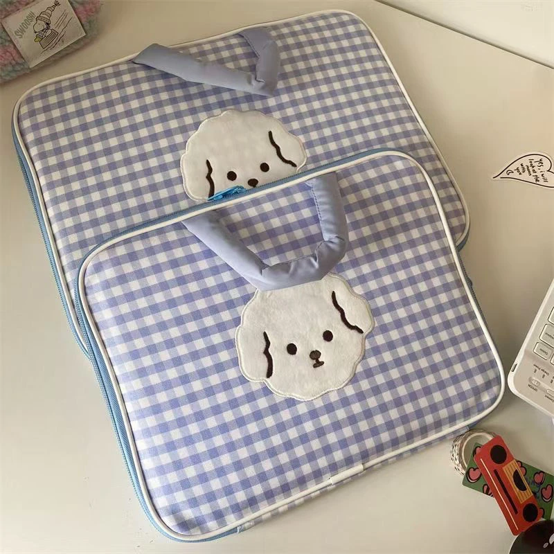 笔记本电脑包棋盘ins韩国手提收纳包防震内胆保护套卡通可爱电脑