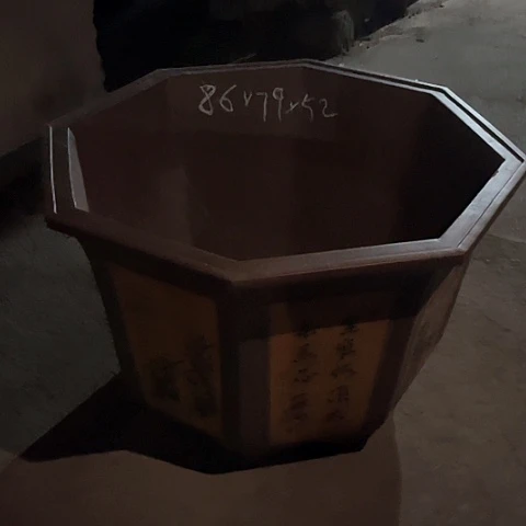 紫砂花盆大八方盆一个黄色