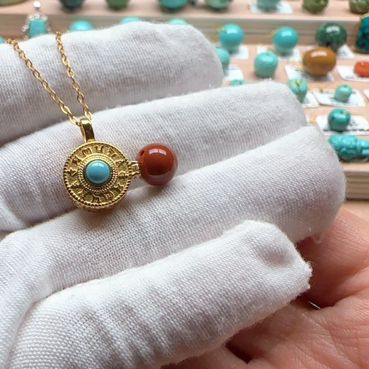 南红玛瑙银S925镀金镶嵌珠宝奇石