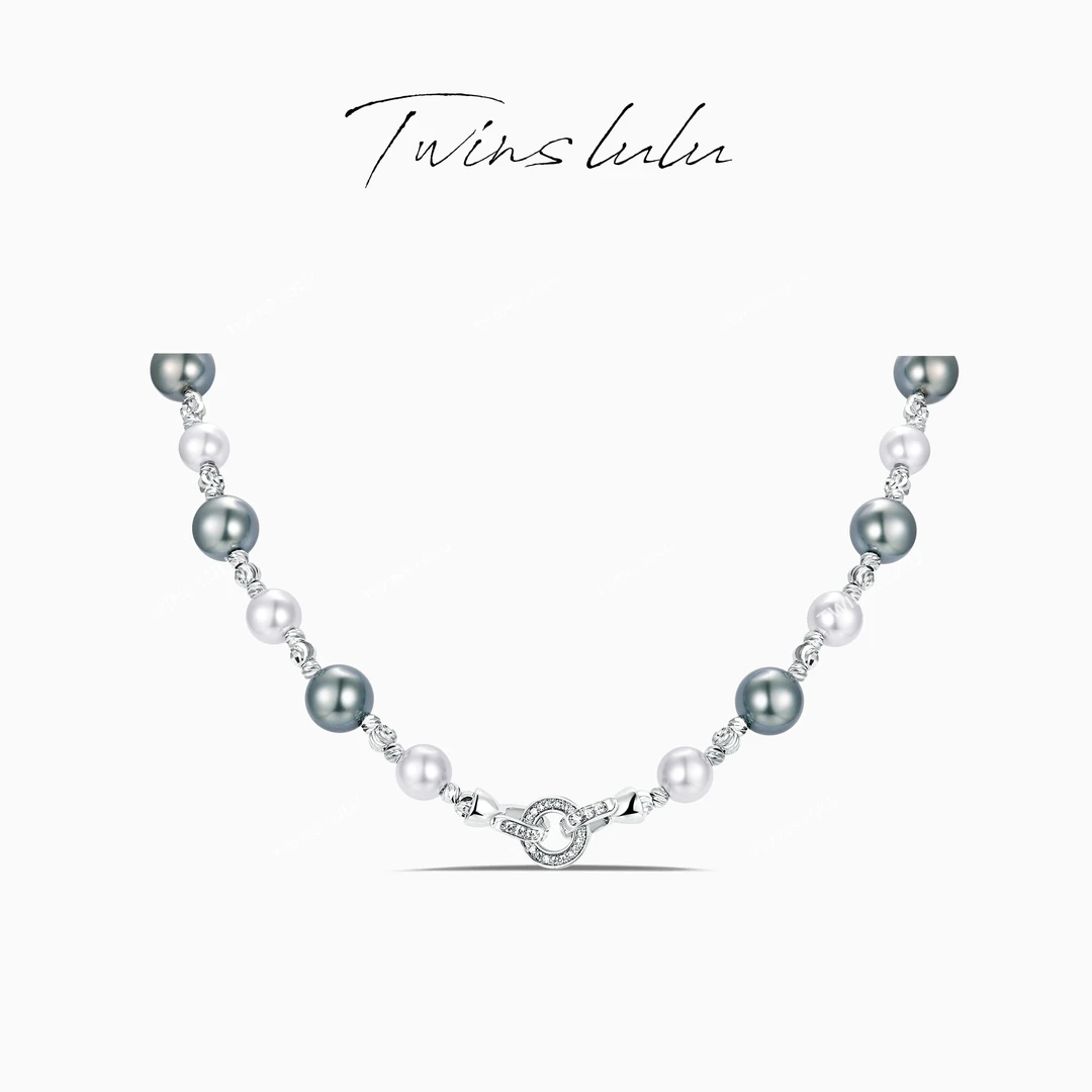 TWINS LULU 镀k金【春上新】时尚混彩双扣珠珠项链TSJ9290