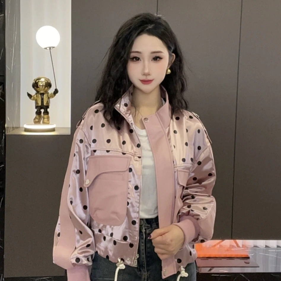 【七月推荐】韩版时尚气质拼皮立领短款皮衣女-QIYUE-R230