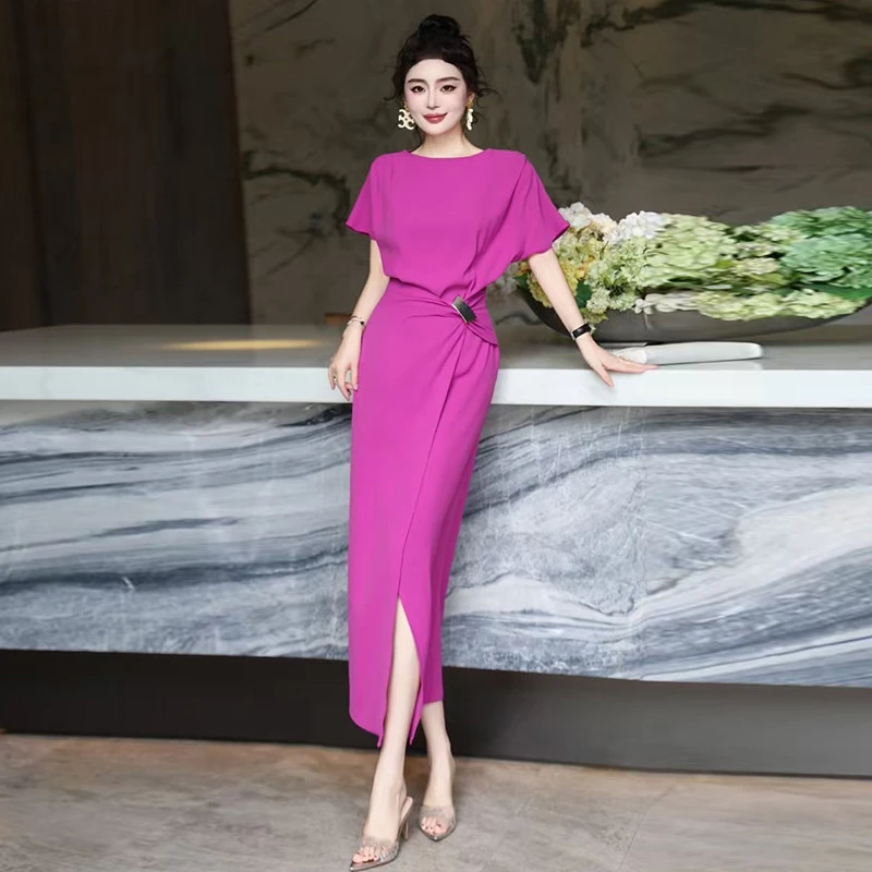 法式复古时尚高级感气质优雅修身显瘦名媛长裙 夏季女神款连衣裙