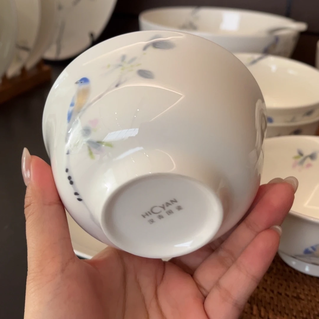 瓷片春风禾雀4.5寸碗