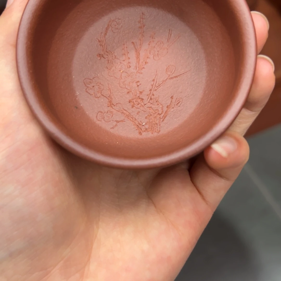 紫砂微瑕有铁质不退不换梅花