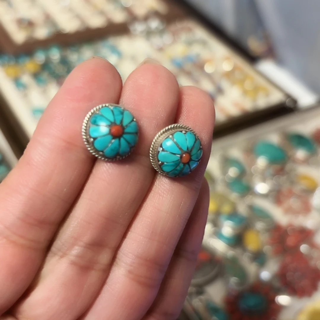 925银松松耳钉 通体925银