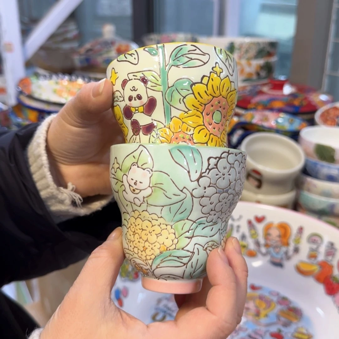 陶瓷葫芦杯两只看图