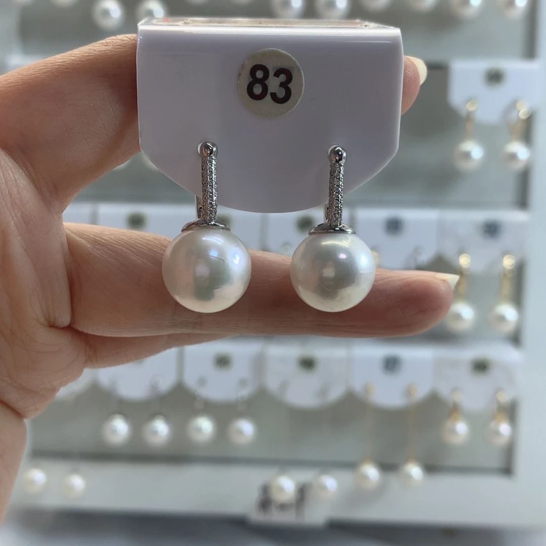 淡水珍珠耳饰银S925镶嵌