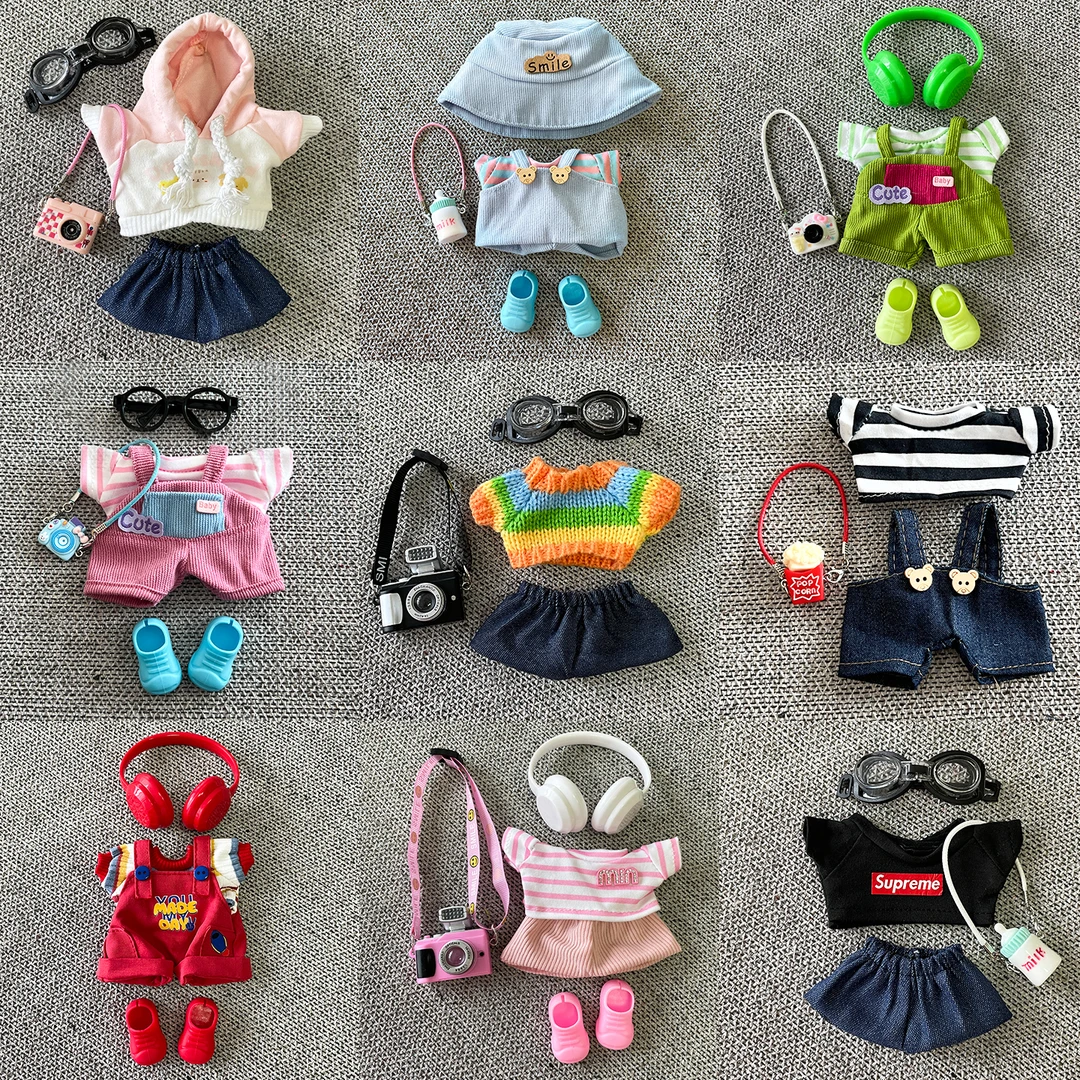 搪胶公仔潮流服装娃衣套装2025新款一代二代毛绒玩偶装扮娃娃服饰