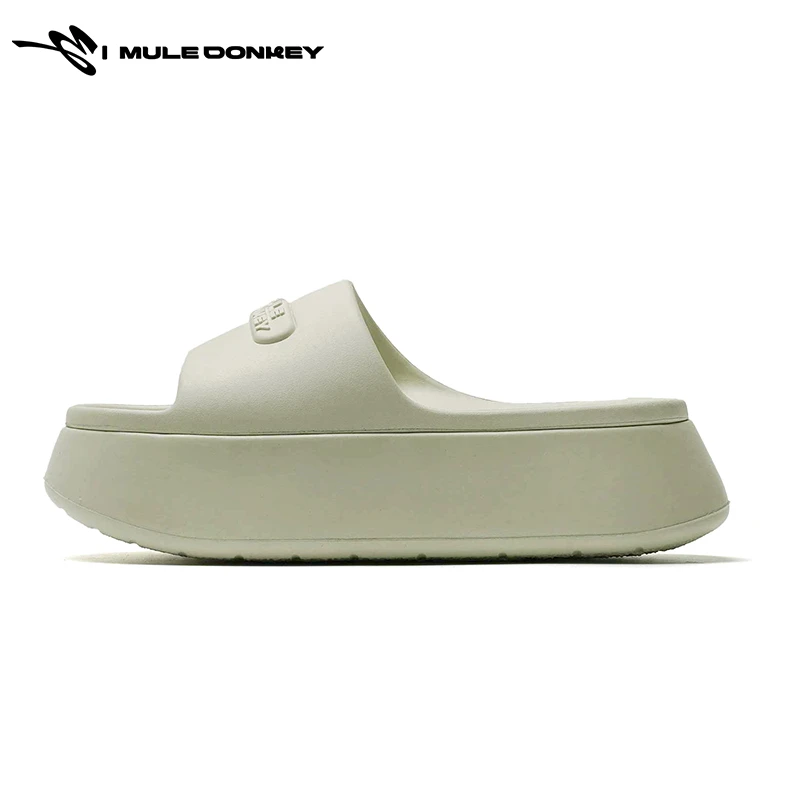 MULE DONKEY多嘴驴原创设计夏季新款软底增高显腿长木炭黑色拖鞋