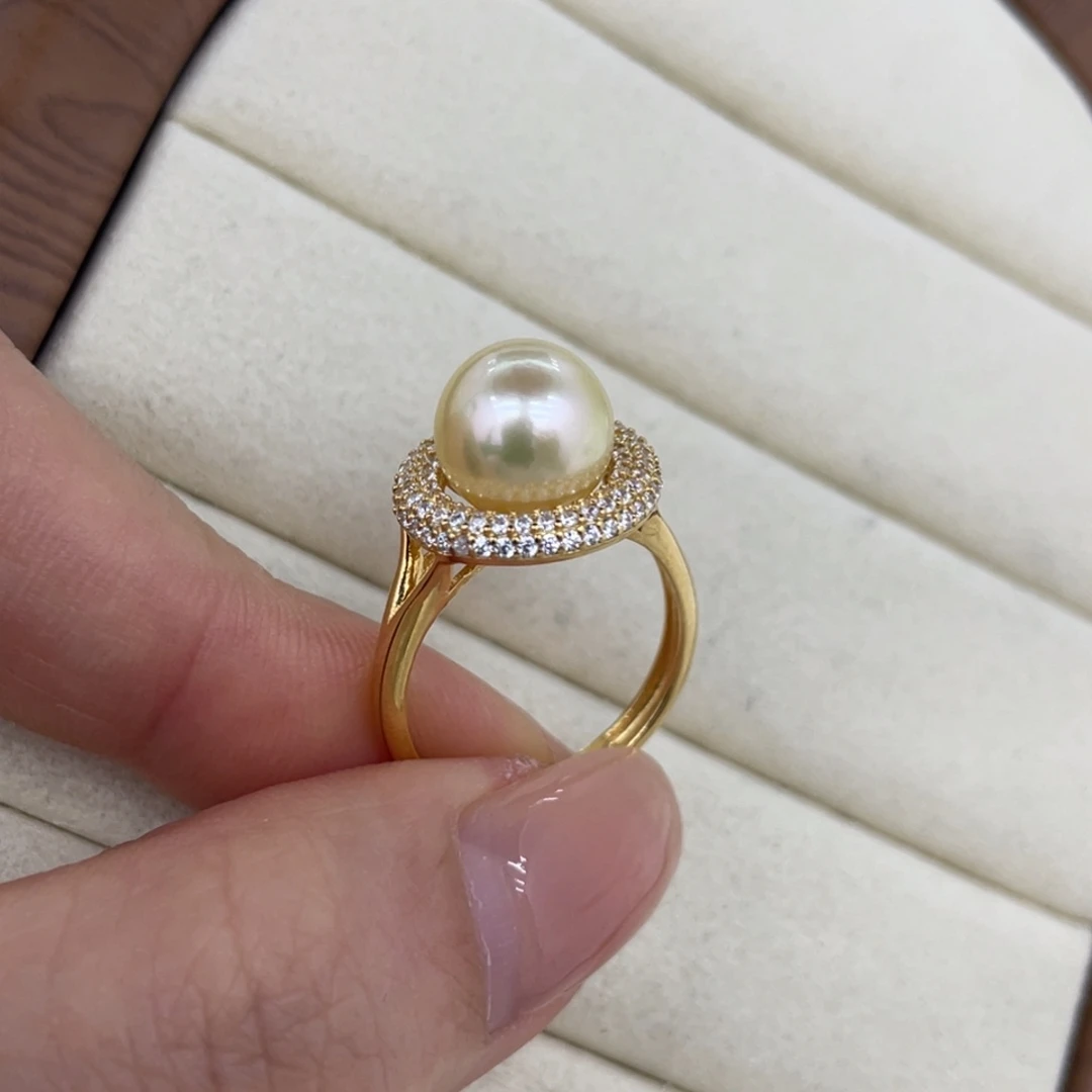 海水珍珠戒指银S925镶嵌