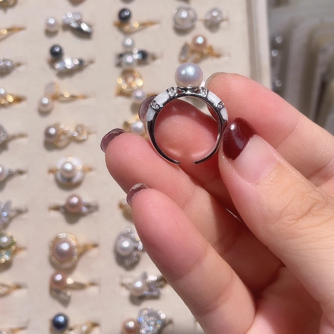 合金淡水珍珠耳饰