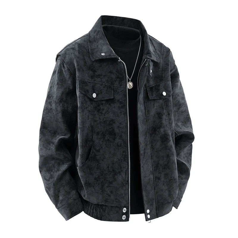 男士港风宽松夹克2025秋季新款男装青少年时尚休闲潮流百搭夹克衫