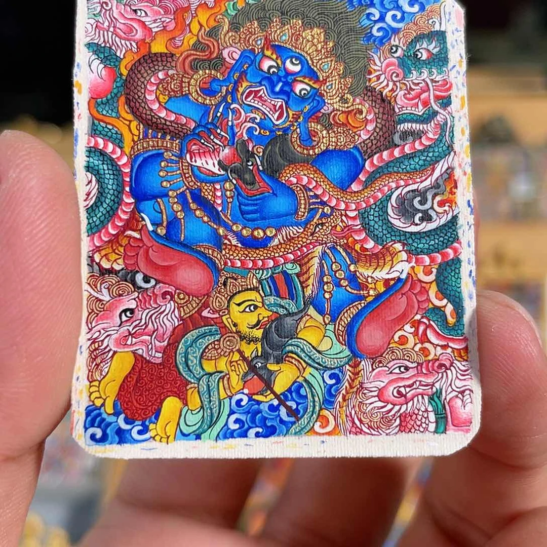 吊坠小*热贡纯手绘唐卡非遗文化