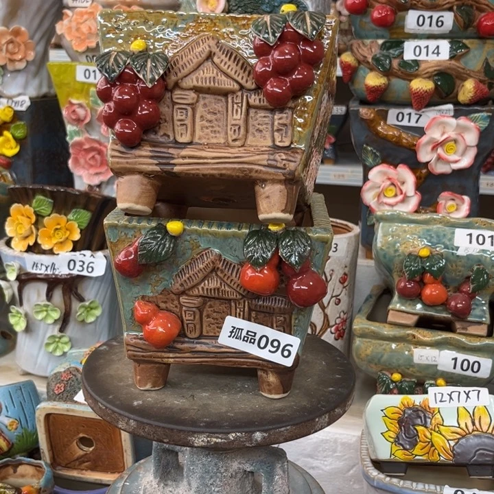 紫砂花盆粗陶材质多肉花盆