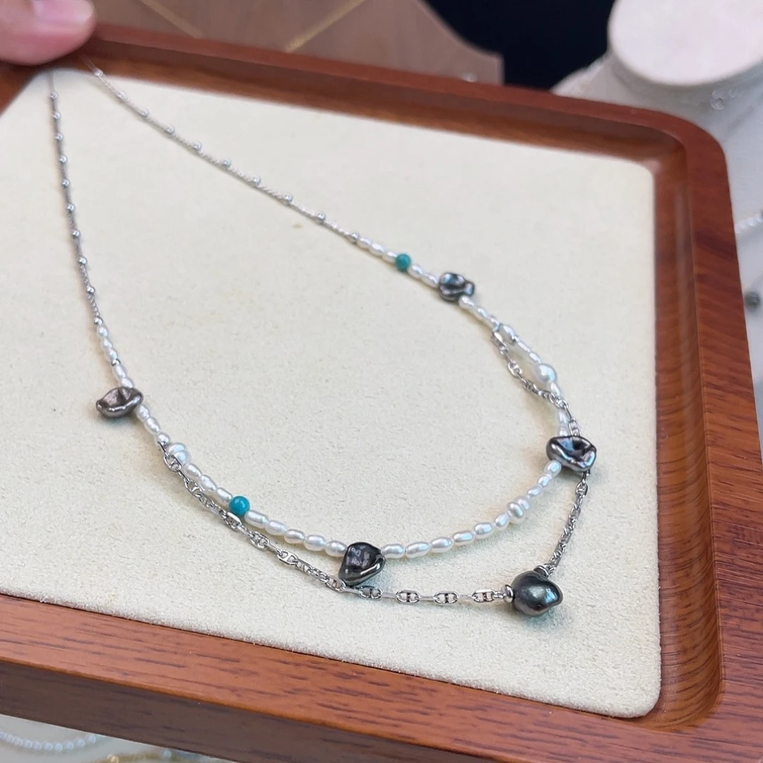 颈饰银S925镶嵌海水珍珠