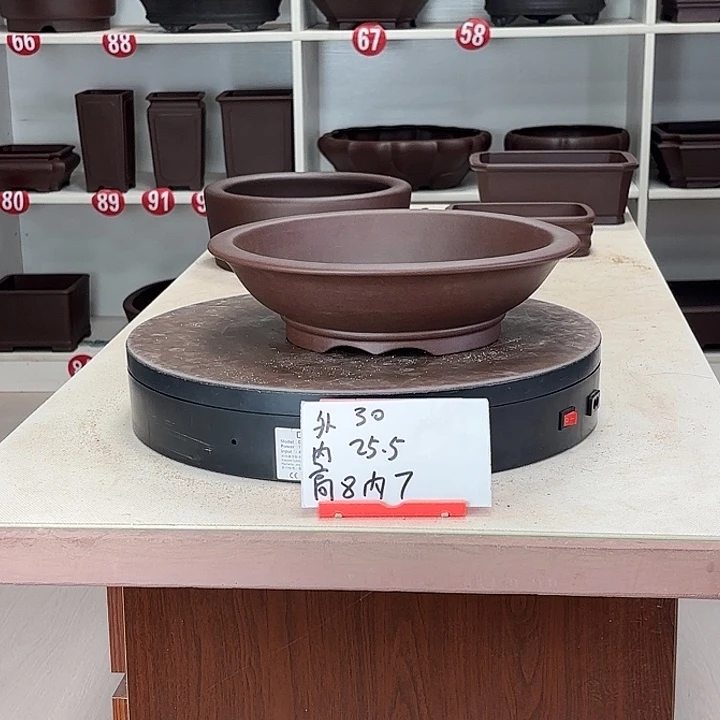 紫砂花盆下线小圆