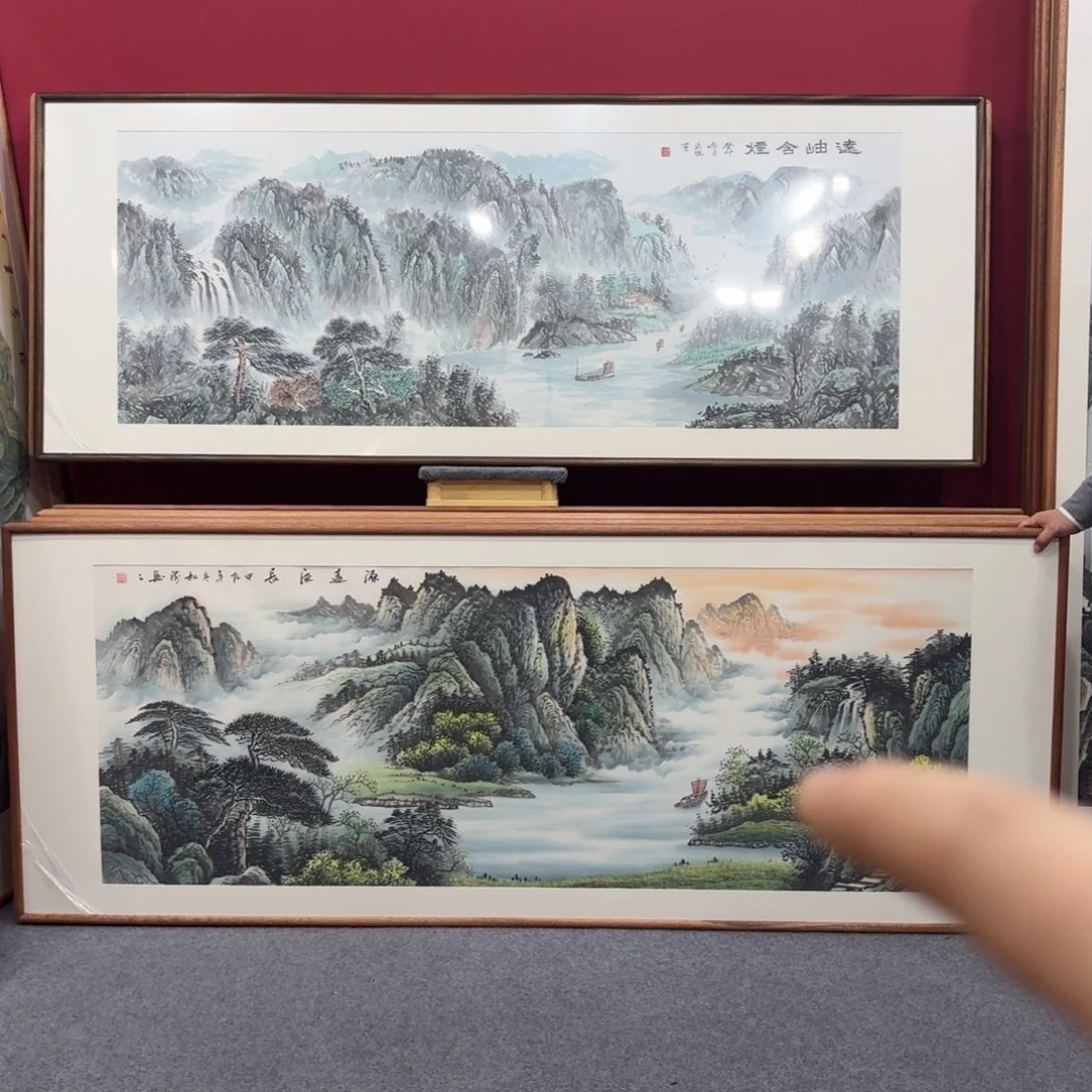 国画带框绘画210/80尺寸