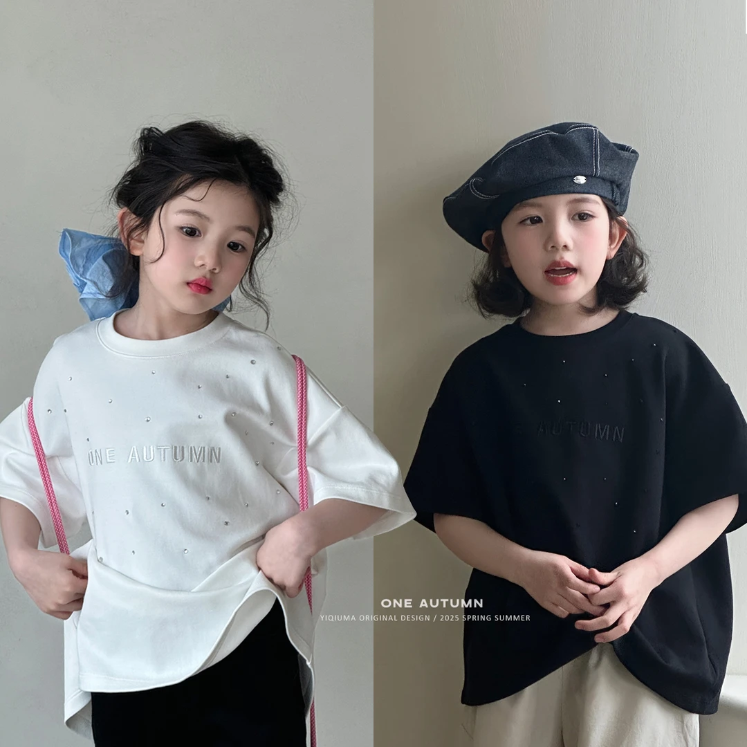 现货「壹秋.ONE AUTUMN」【甘意】纯棉字母短袖T恤女童夏【CP561】