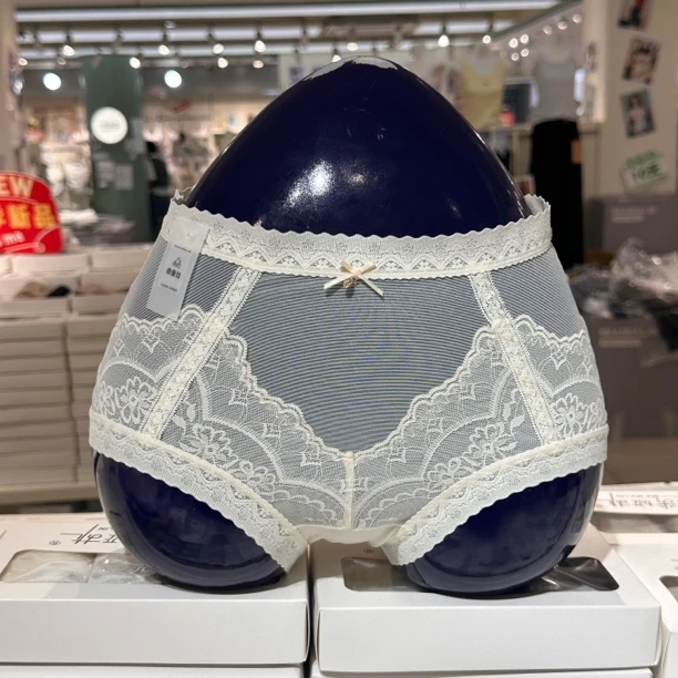 12653奶盐香槟 高货蕾丝夏季中腰无痕桑蚕丝女士内裤3条装