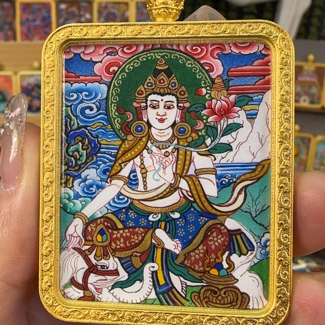 吊坠未****?热贡纯手绘【普贤】非遗文化