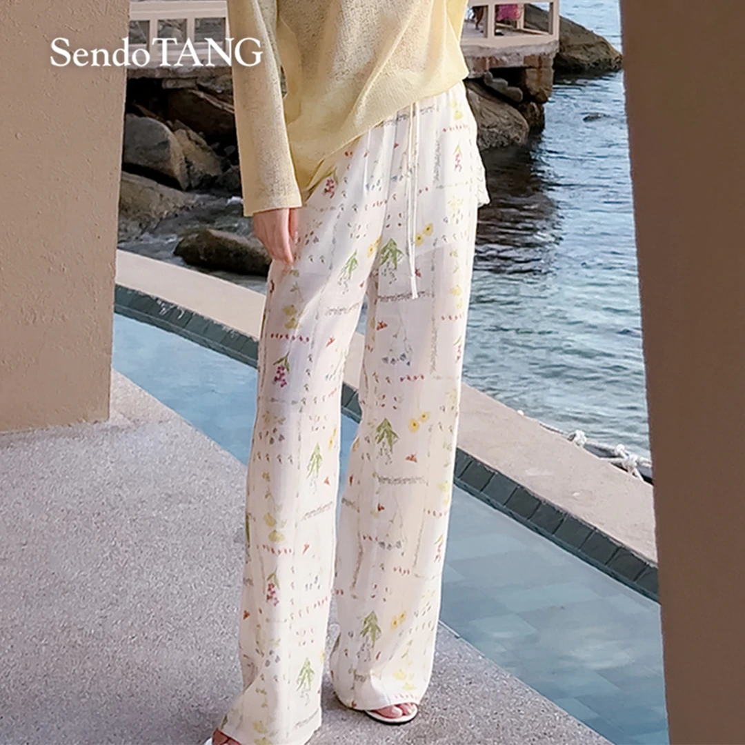 现货春夏花园【花团锦簇】胖多女装夏季新款休闲时尚高腰休闲裤