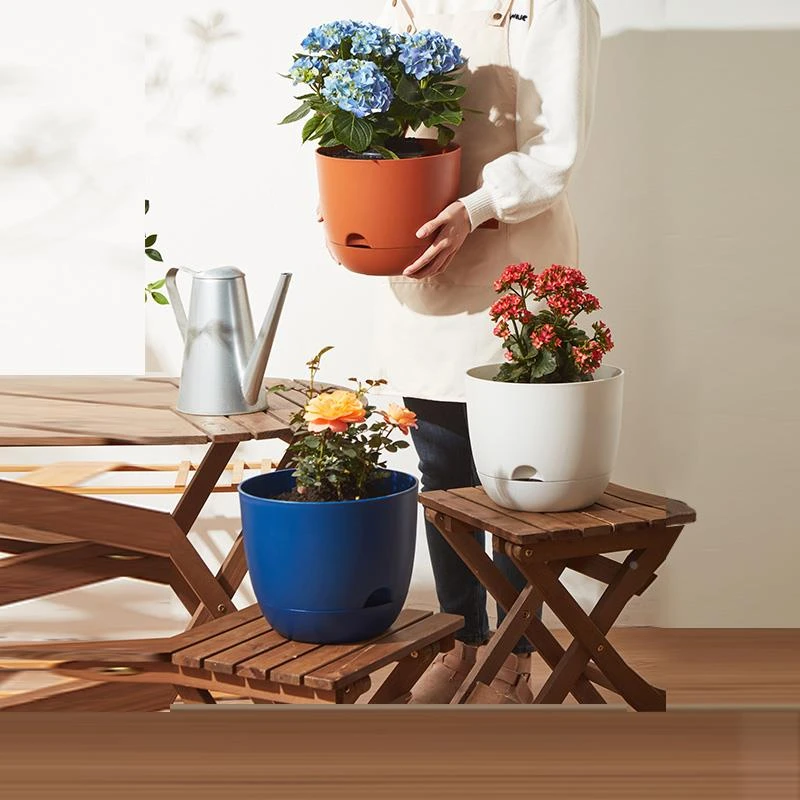 啄木 鸟北欧自吸水花盆家用加仑盆大号加厚轻奢懒人免浇水透气控