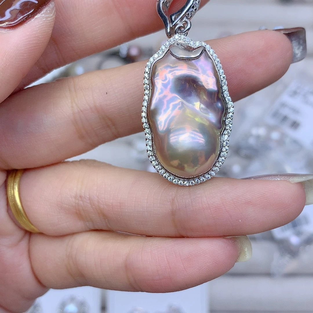 【闪购商品】淡水珍珠银S925镶嵌颈饰安*