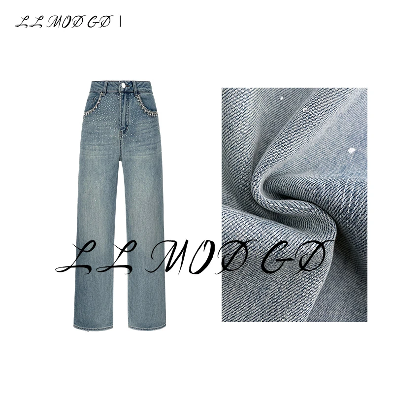 LL MOD GD | 【苏苏】时尚百搭破洞休闲裤女士直筒牛仔裤RU-250516