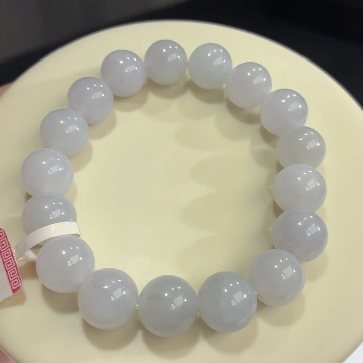 翡翠未镶嵌手链冰胶浅紫洒金卡12
