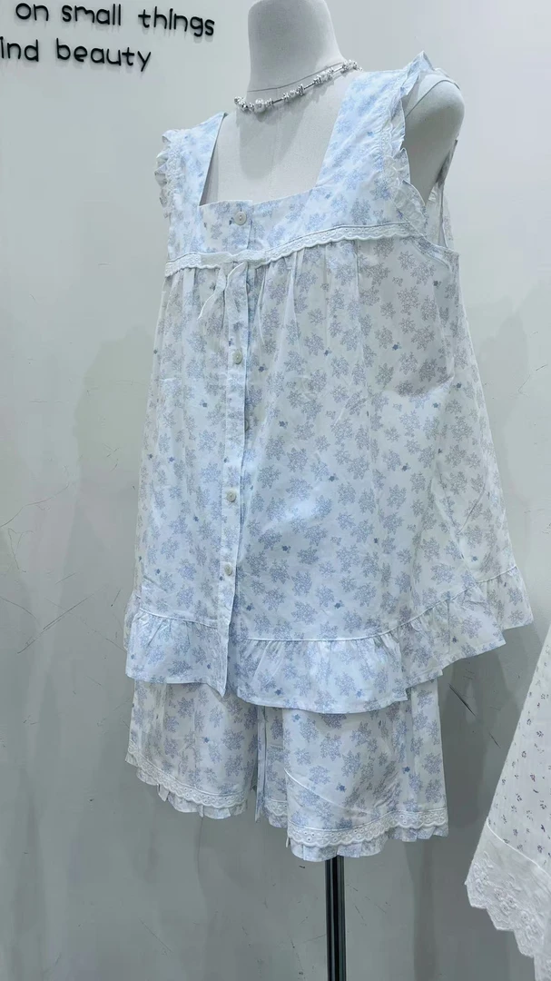 夏季韩版短袖短裤 甜美碎花风女士睡衣