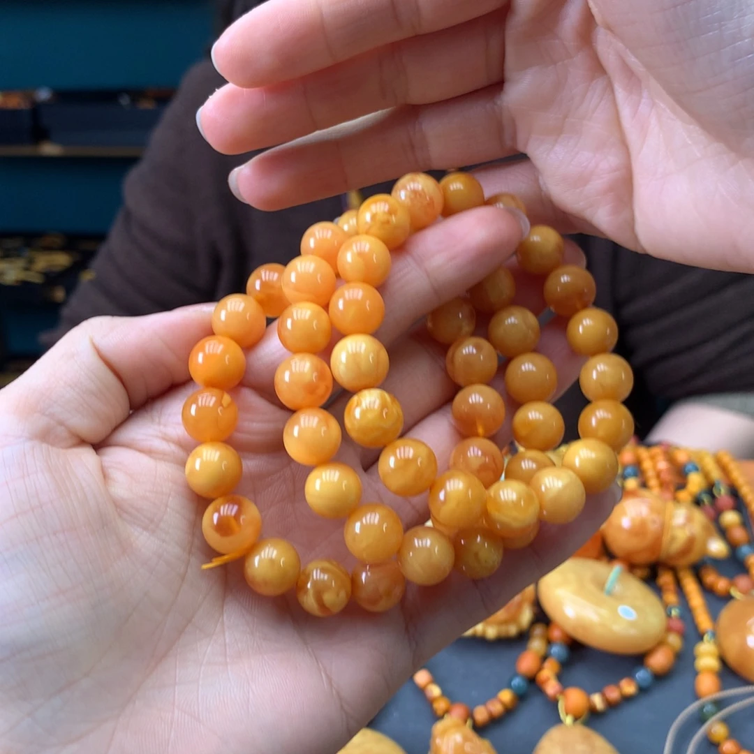 蜜蜡未镶嵌手串多样性发一