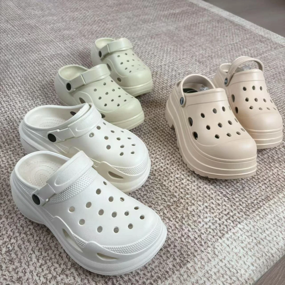 特惠福利 增高7cm 2025新款洞洞鞋时尚厚底内增高休闲潮流休闲鞋