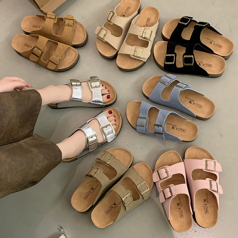 网红厚底勃肯拖鞋女款2025年夏季新款外穿凉拖百搭一字拖休闲凉鞋