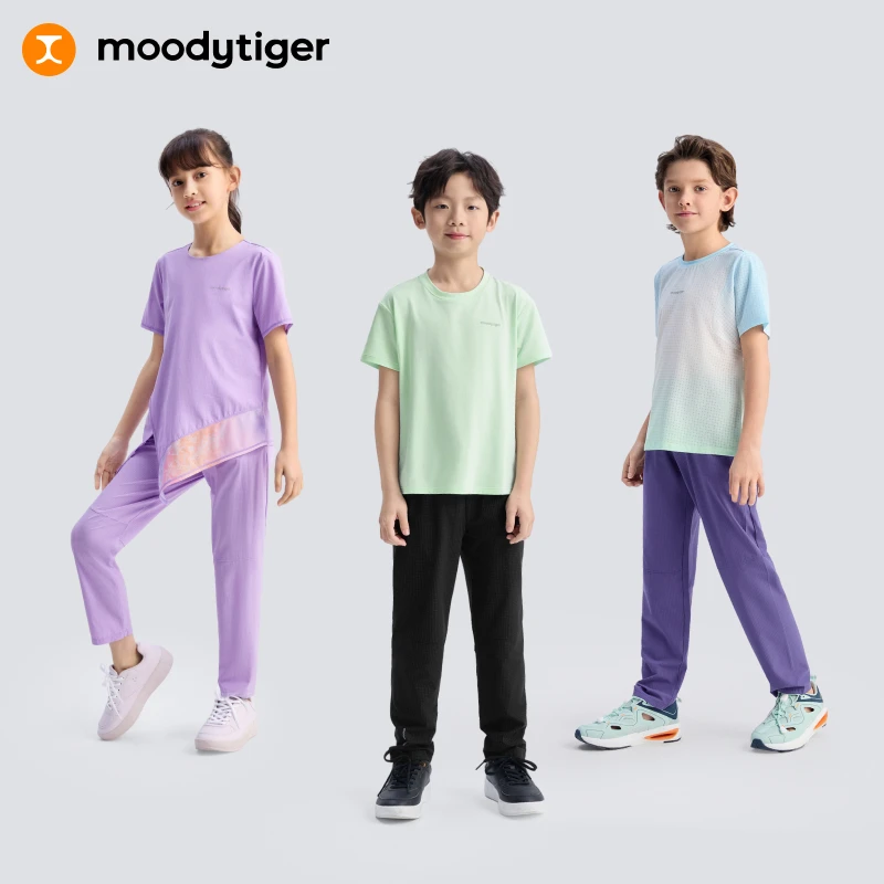 moodytiger儿童裤子轻薄透气户外休闲长裤52511308【DR-3款合并】