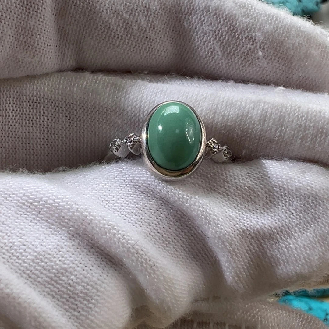绿松石银S925镶嵌戒指