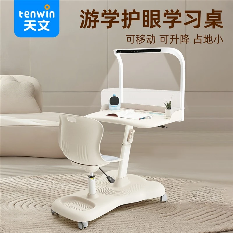 儿童一体式学习桌椅小学生可升降桌子家用写字课桌可移动书桌