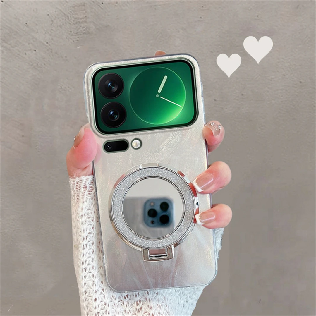 适用于小米17pro手机壳xiaomi17promax新款带支架镜子手绳高级感