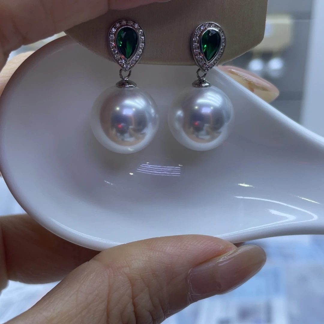淡水珍珠耳饰银S925镶嵌
