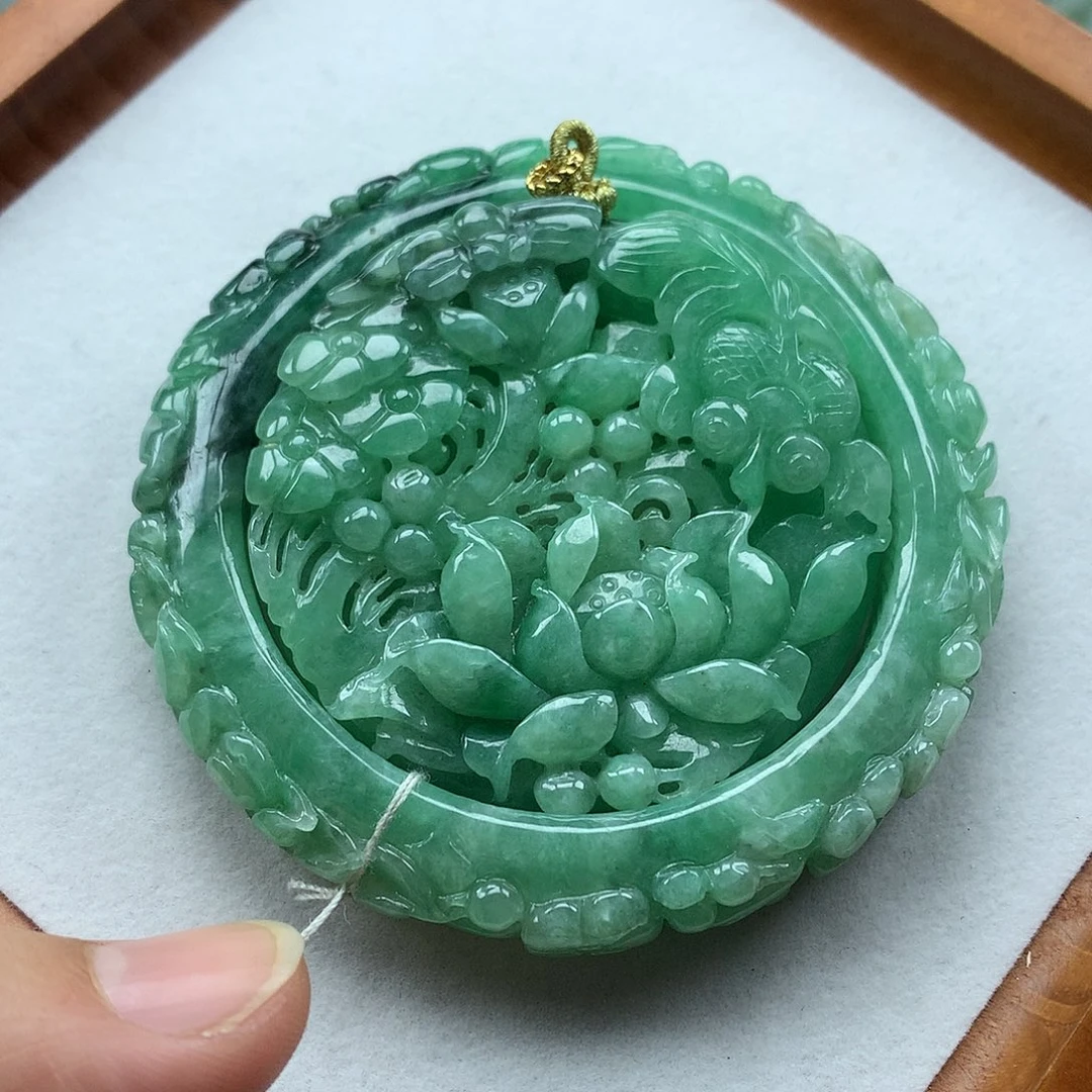 翡翠未镶嵌手镯复古风格55.8
