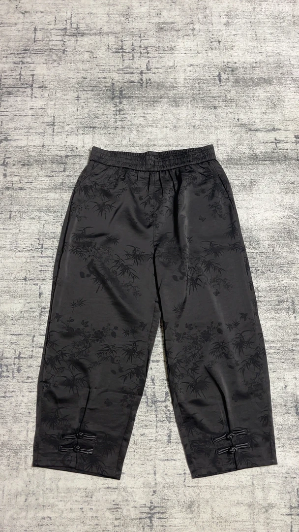 【9019】新中式国风人丝提花盘扣裤