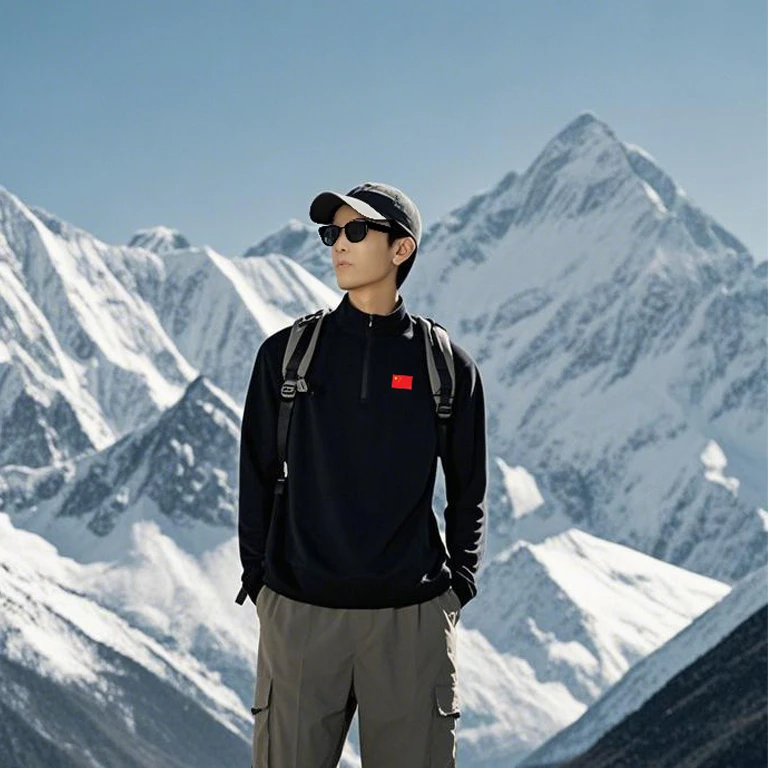 8926户外无痕长袖-买手潮牌轻奢半拉链反光条户外长袖卫衣运动