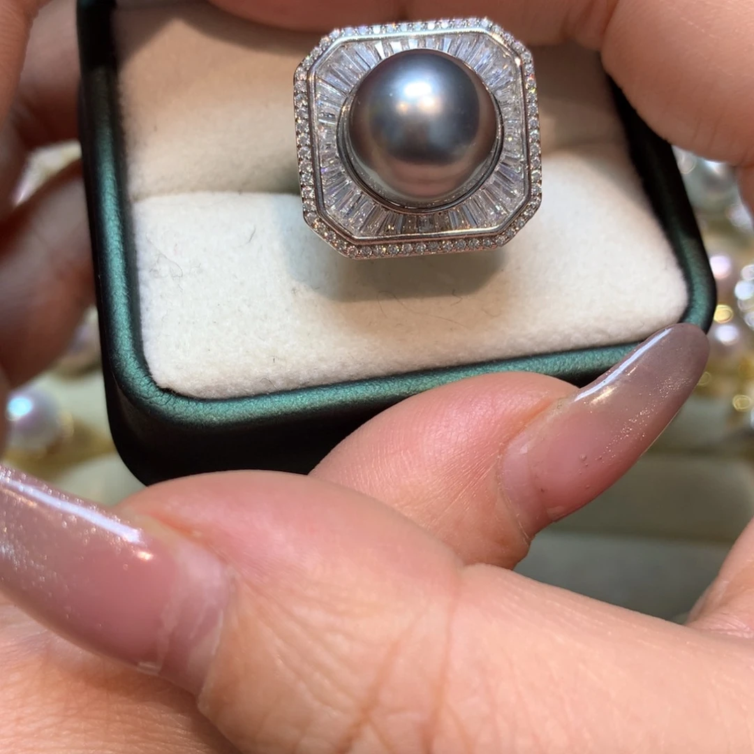 海水珍珠戒指银S925镶嵌