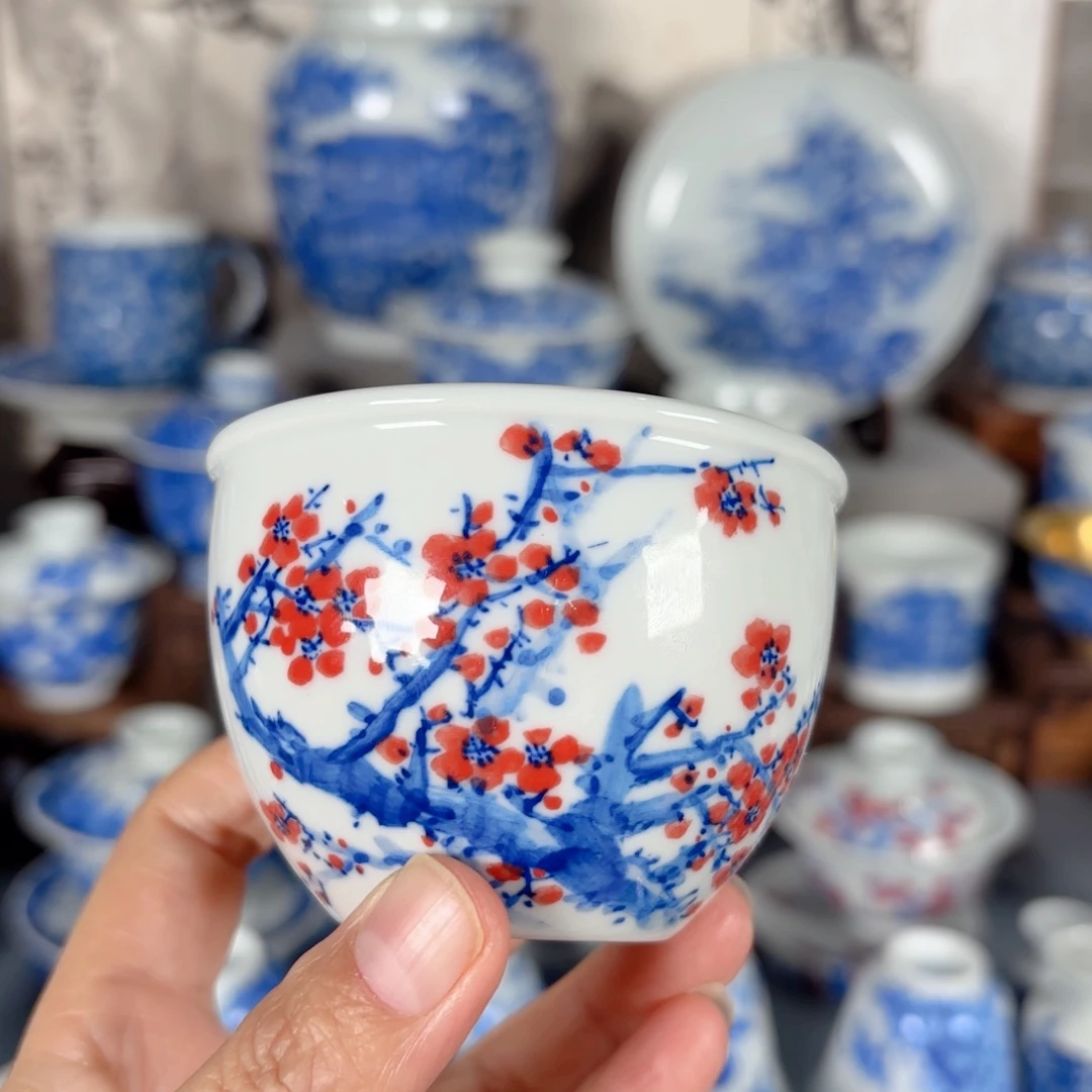 青花瓷器手绘作品陶瓷杯